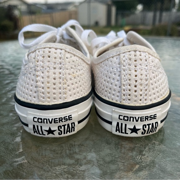 Converse Chuck Taylor All Star Low Top White Perforated Shoes - Picture 8 of 12